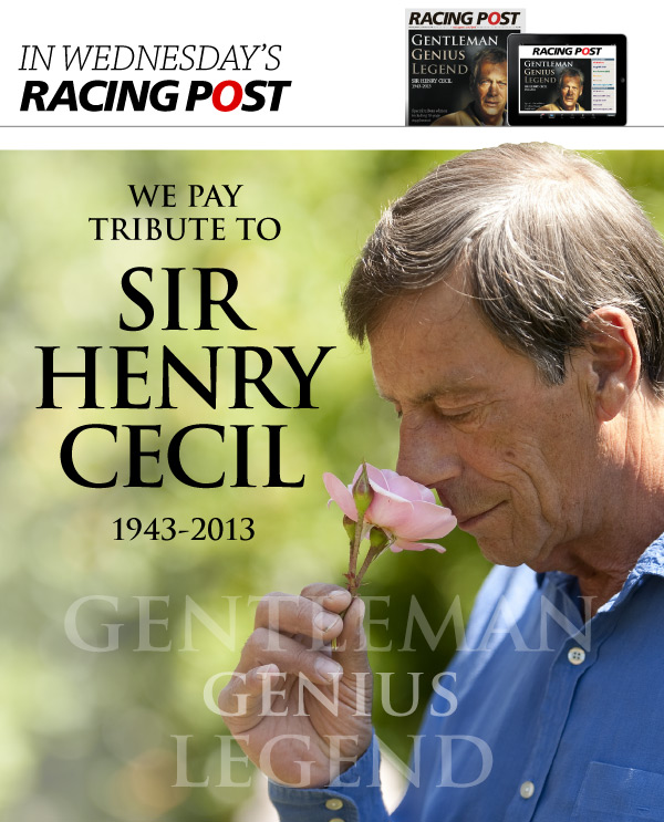 Sir Henry Cecil morre, a bela homenagem do Racing Post e a despedida de seu Frankel