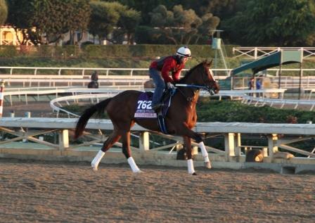 Campo do Kentucky Oaks (G1), com as respectivas balizas, pais das concorrentes e jóqueis